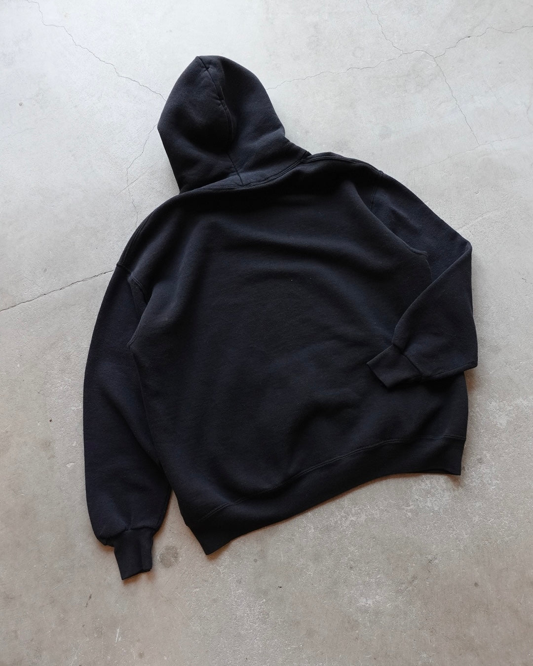 90s Russell Athletic Plain Hoodie Black / Made in USA