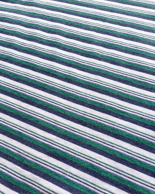 90s BASIC EDITIONS Border T-Shirt Green / Navy / White