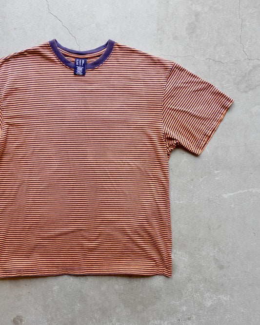 90s GAP Border T-Shirt Orange / Navy