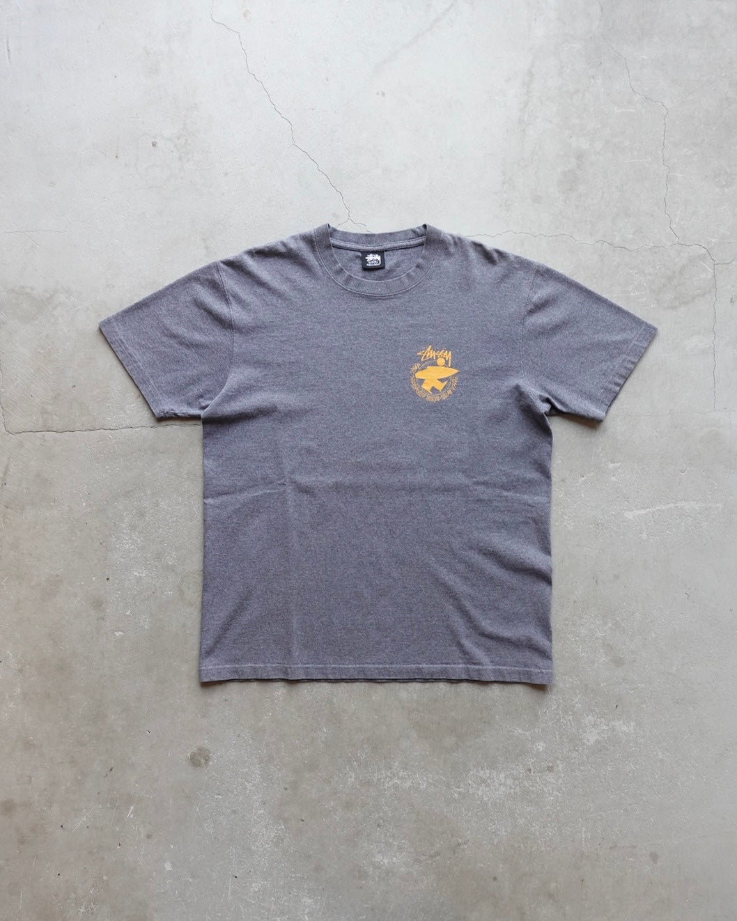 90s-00s Stussy Beach Roots Pigment T-Shirt Grey / Made in Mexico