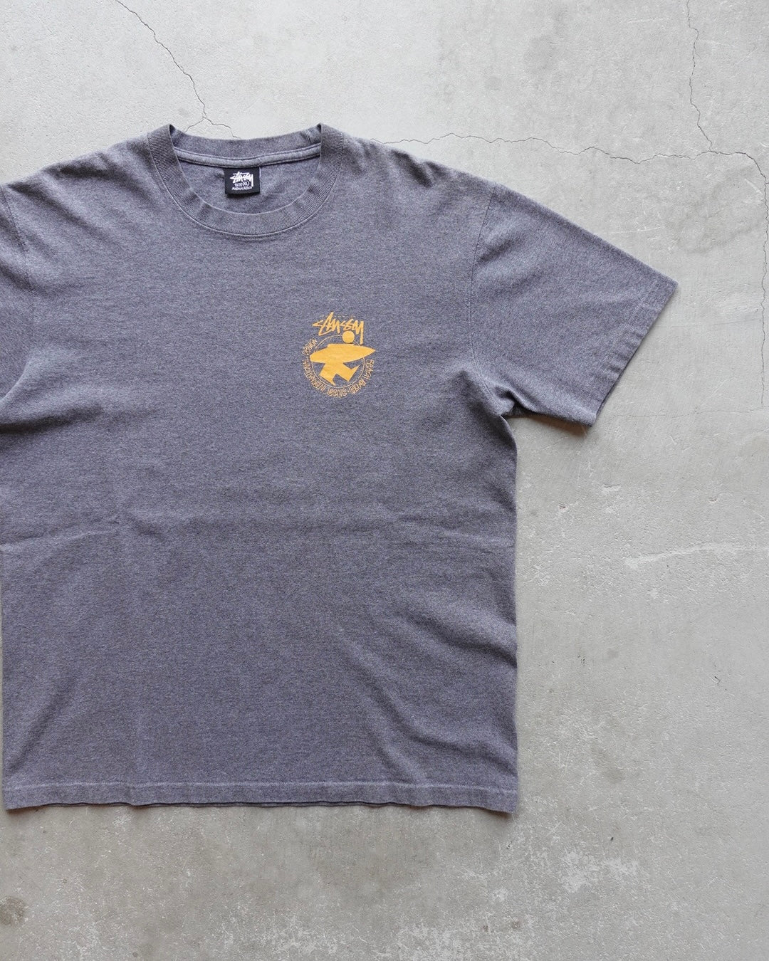 90s-00s Stussy Beach Roots Pigment T-Shirt Grey / Made in Mexico