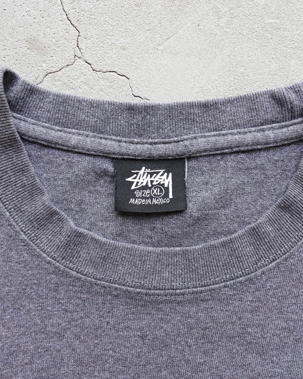 90s-00s Stussy Beach Roots Pigment T-Shirt Grey / Made in Mexico