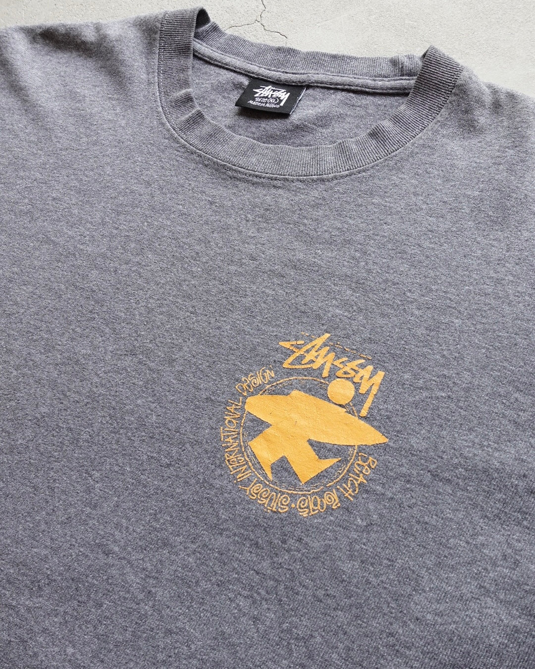90s-00s Stussy Beach Roots Pigment T-Shirt Grey / Made in Mexico