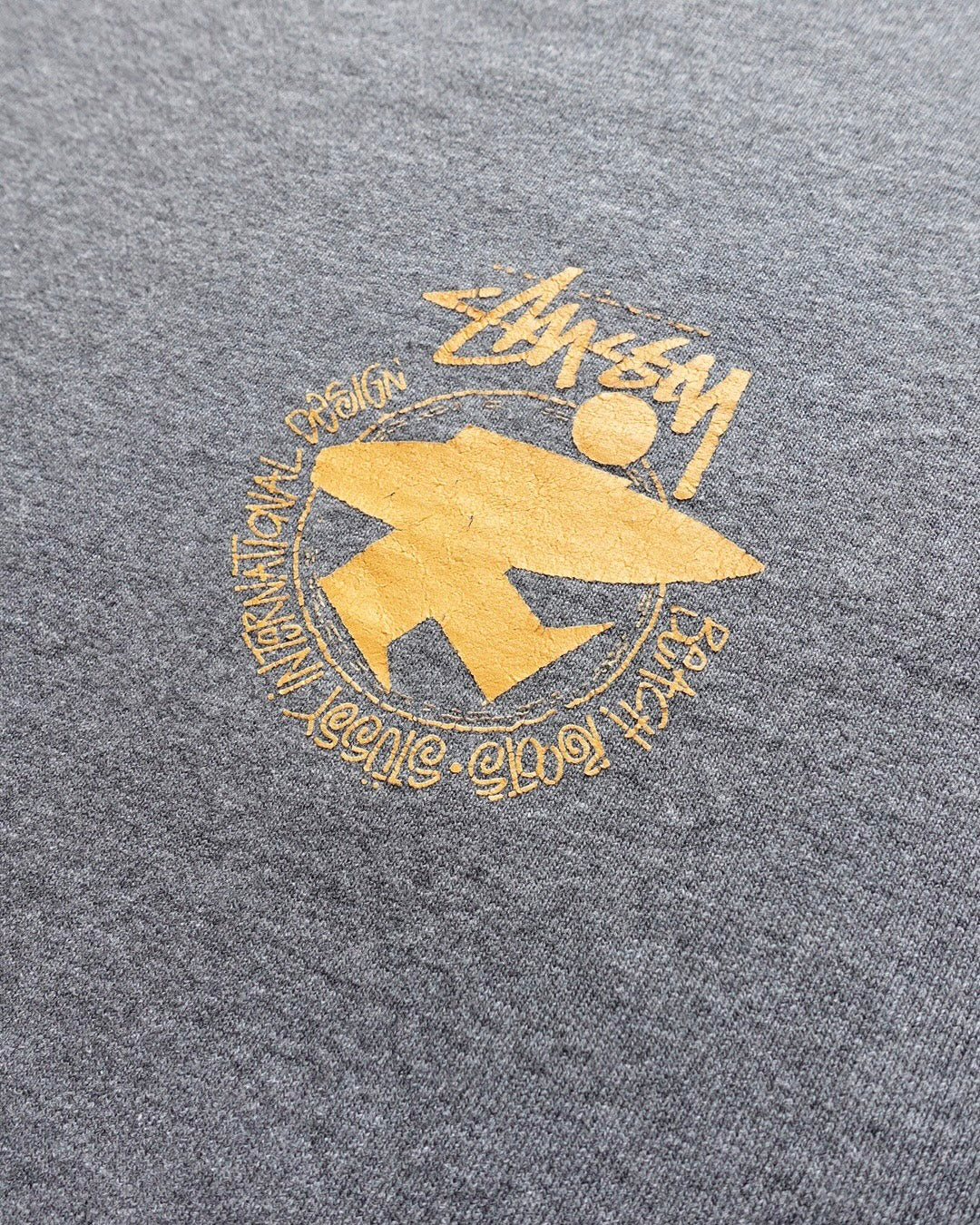 90s-00s Stussy Beach Roots Pigment T-Shirt Grey / Made in Mexico