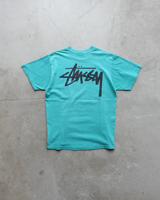 90s Stussy T-Shirt Tiffany Blue / Made in USA