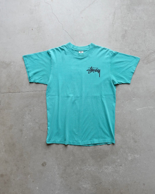 90s Stussy T-Shirt Tiffany Blue / Made in USA