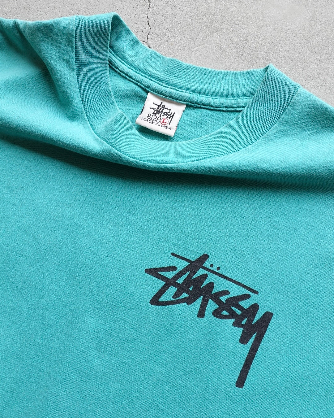 90s Stussy T-Shirt Tiffany Blue / Made in USA