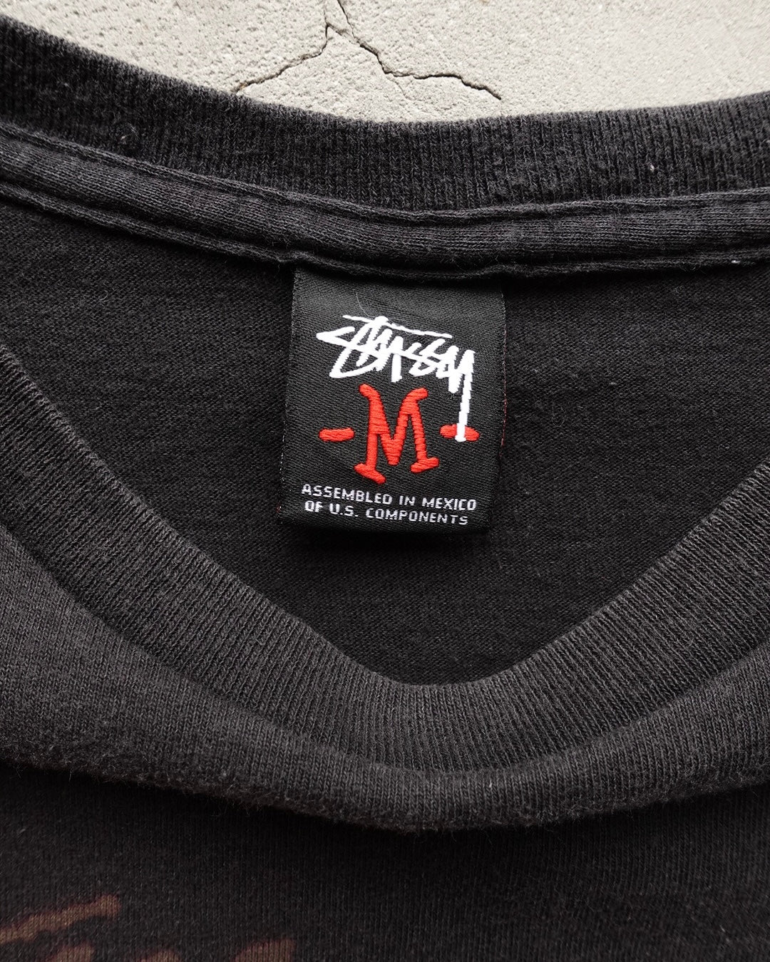 00s Stussy Old Surf Photo T-Shirt Black