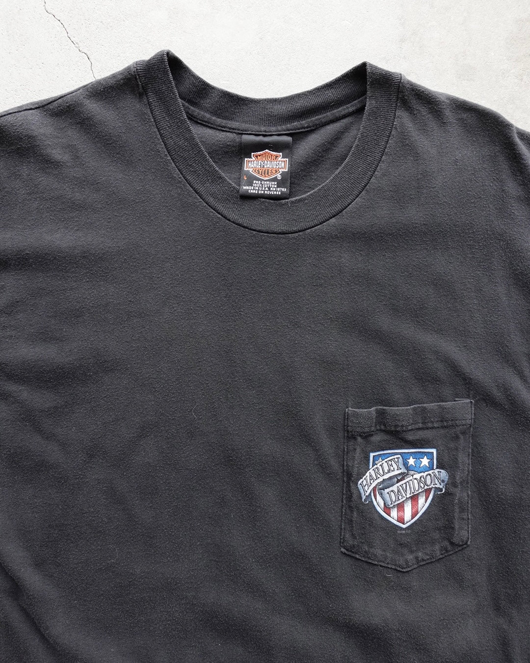 90s Harley-Davidson Black Pocket T-Shirt / Made in USA