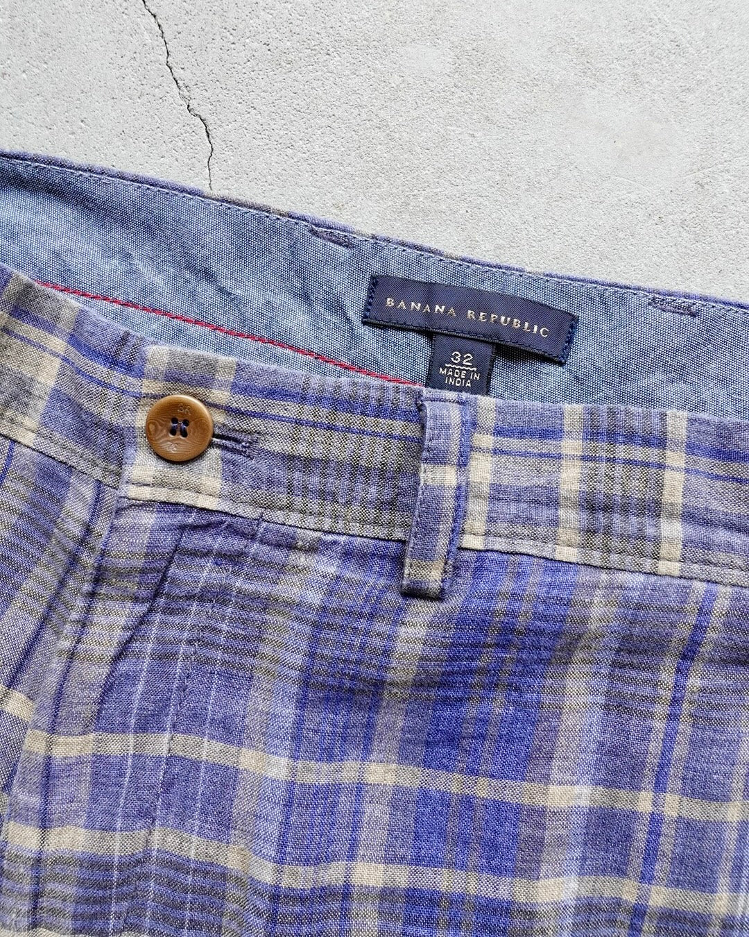 Banana Republic Linen Check Shorts