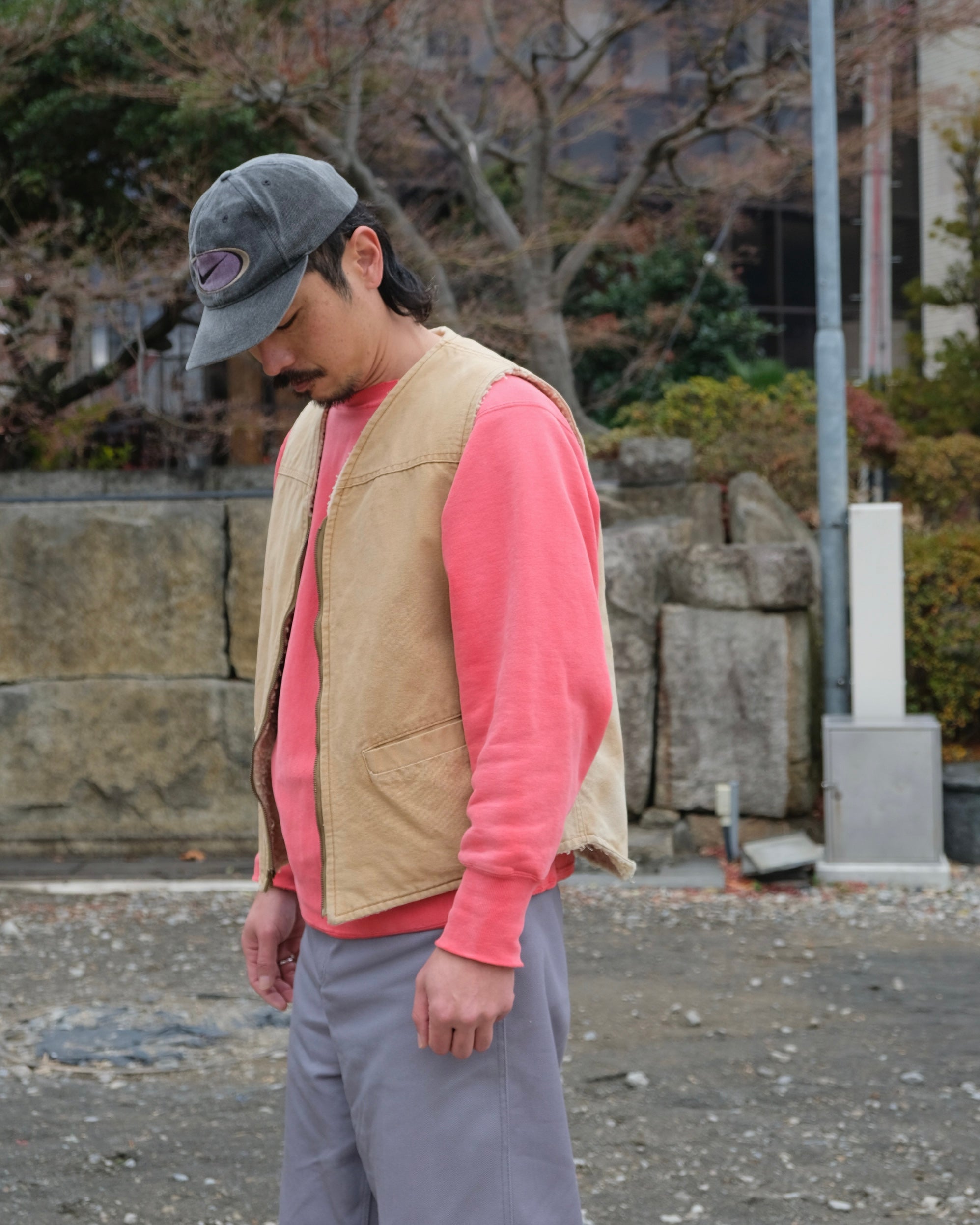 ヴィンテージベスト 古着 アメリカン ダック レザー - dada