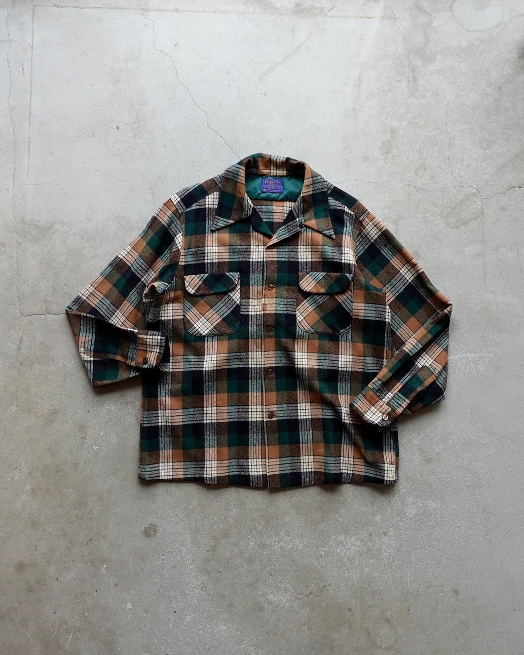 60s-70s Pendleton Wool Plaid Shirt / Made in USA