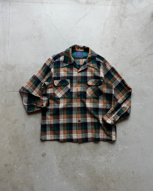 60s-70s Pendleton Wool Plaid Shirt / Made in USA