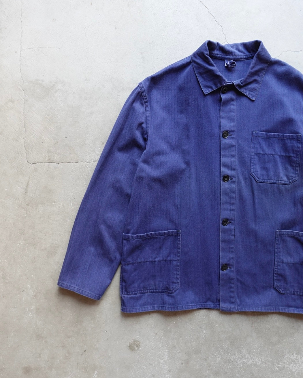 Euro Work Jacket Navy Herringbone